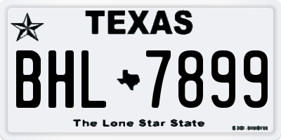 TX license plate BHL7899