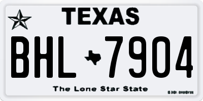 TX license plate BHL7904