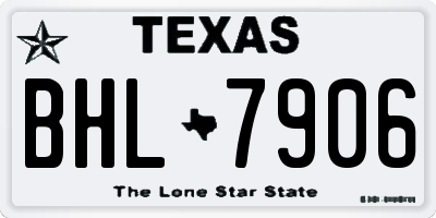 TX license plate BHL7906