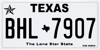 TX license plate BHL7907
