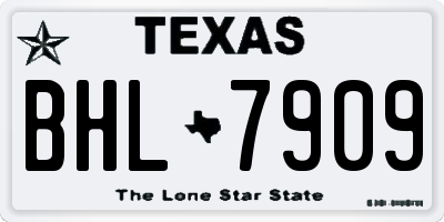 TX license plate BHL7909