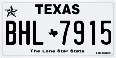 TX license plate BHL7915