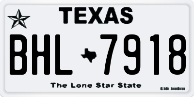 TX license plate BHL7918