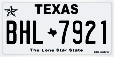 TX license plate BHL7921