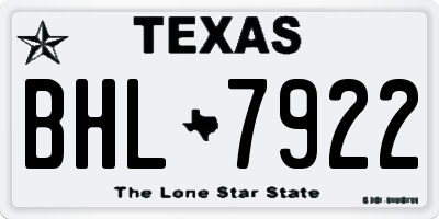 TX license plate BHL7922