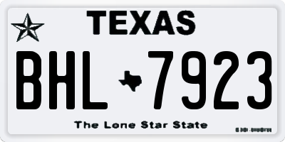 TX license plate BHL7923