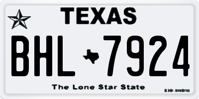 TX license plate BHL7924
