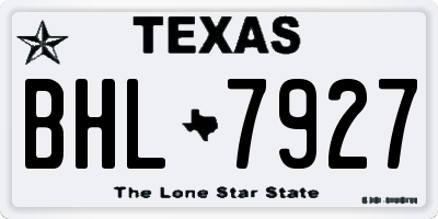 TX license plate BHL7927