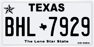 TX license plate BHL7929