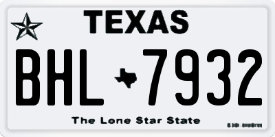 TX license plate BHL7932