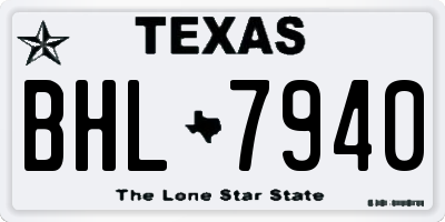 TX license plate BHL7940