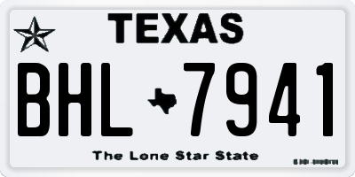 TX license plate BHL7941