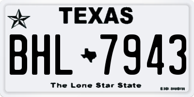 TX license plate BHL7943