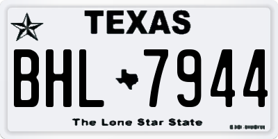 TX license plate BHL7944