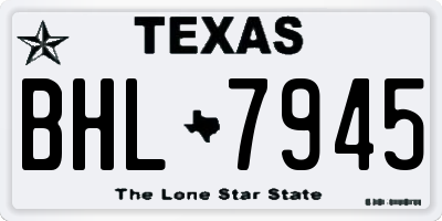 TX license plate BHL7945