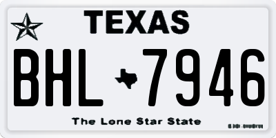 TX license plate BHL7946