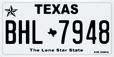 TX license plate BHL7948