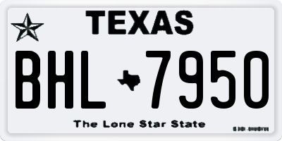 TX license plate BHL7950