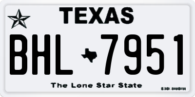 TX license plate BHL7951