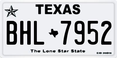 TX license plate BHL7952
