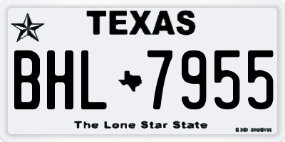 TX license plate BHL7955