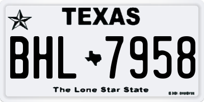 TX license plate BHL7958
