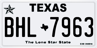 TX license plate BHL7963