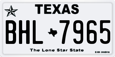 TX license plate BHL7965