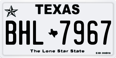 TX license plate BHL7967