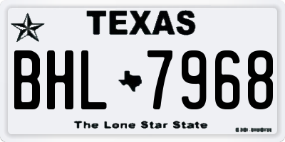 TX license plate BHL7968