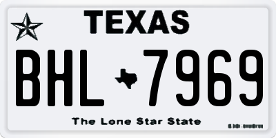 TX license plate BHL7969