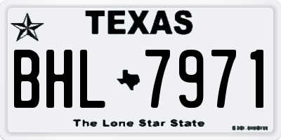 TX license plate BHL7971