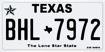 TX license plate BHL7972