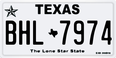 TX license plate BHL7974