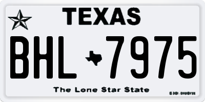 TX license plate BHL7975