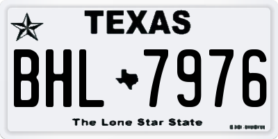 TX license plate BHL7976