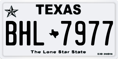 TX license plate BHL7977