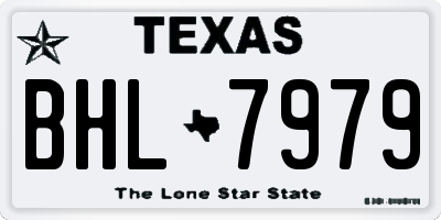 TX license plate BHL7979