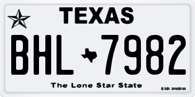 TX license plate BHL7982