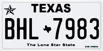 TX license plate BHL7983