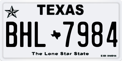 TX license plate BHL7984