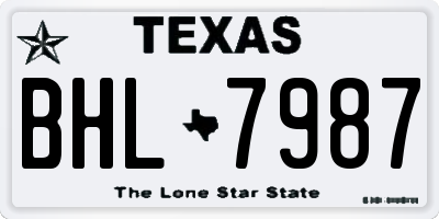 TX license plate BHL7987