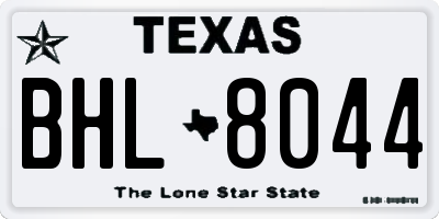 TX license plate BHL8044