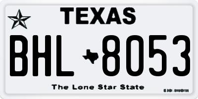 TX license plate BHL8053