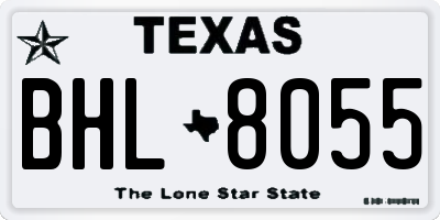 TX license plate BHL8055