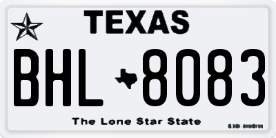 TX license plate BHL8083