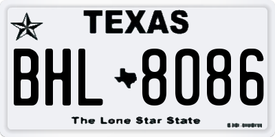 TX license plate BHL8086