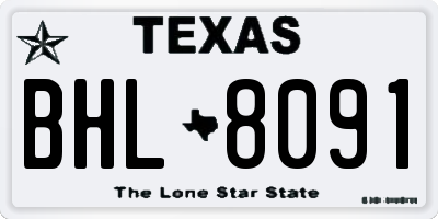 TX license plate BHL8091