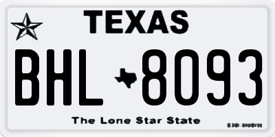 TX license plate BHL8093