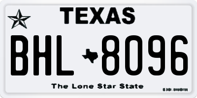 TX license plate BHL8096